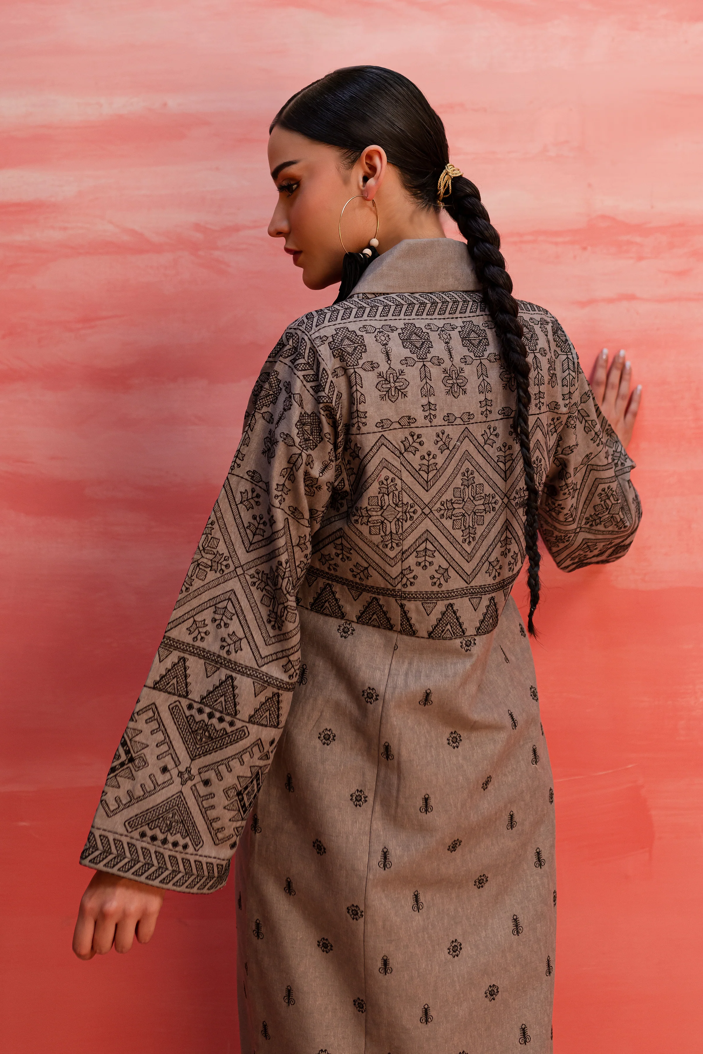 Zaavi 3Pc - Embroidered Karandi Dress - Image 8